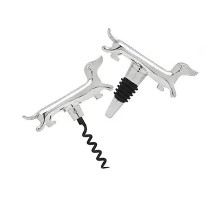 212 MAIN Animal Form Dual-Use Metal Dachshund Stapler & Corkscrew Bottle Opener, 1x1x1 in Kitchen Utensils, Ideal Holiday Gift