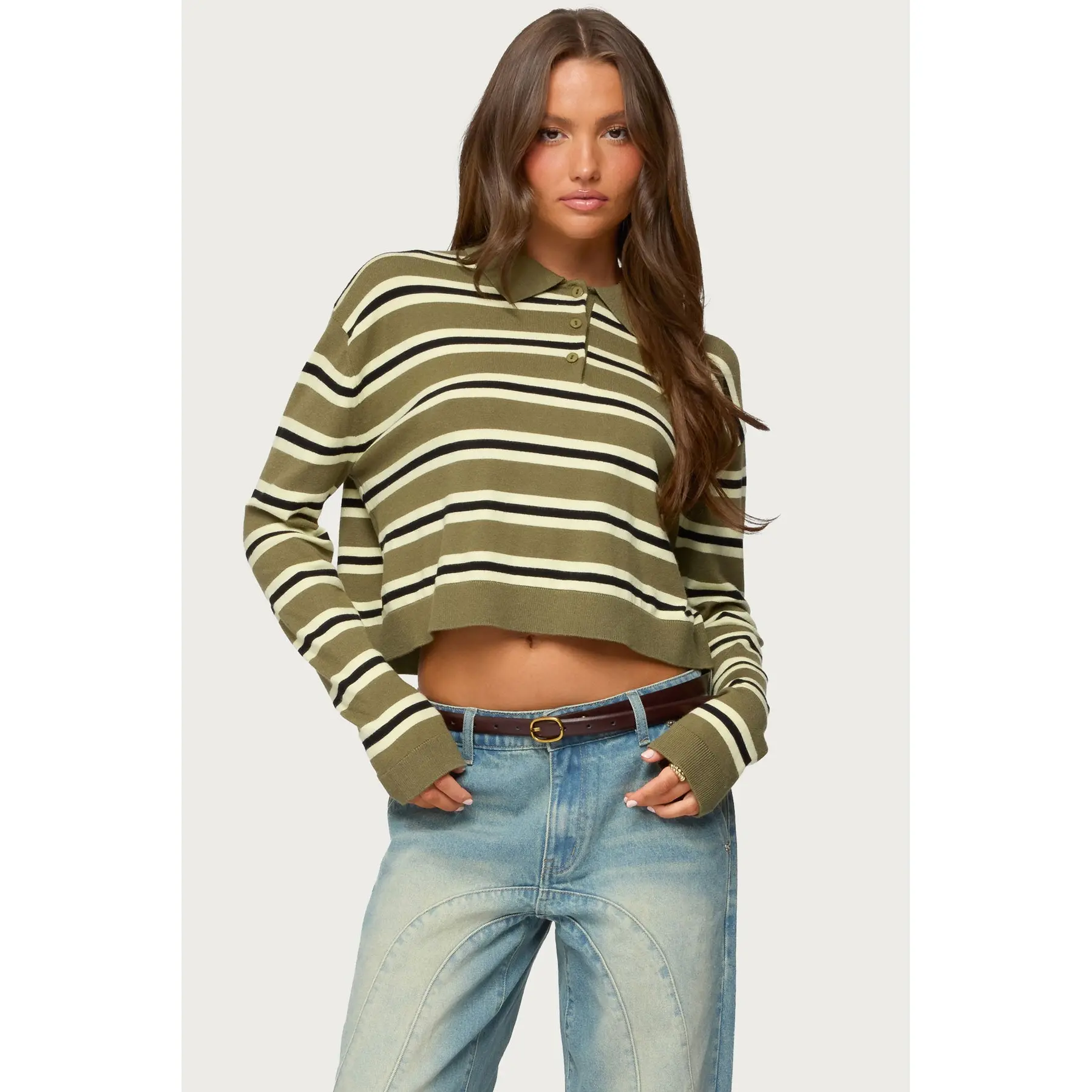 Shelby Striped Polo Sweater Shelby Striped Polo Sweater