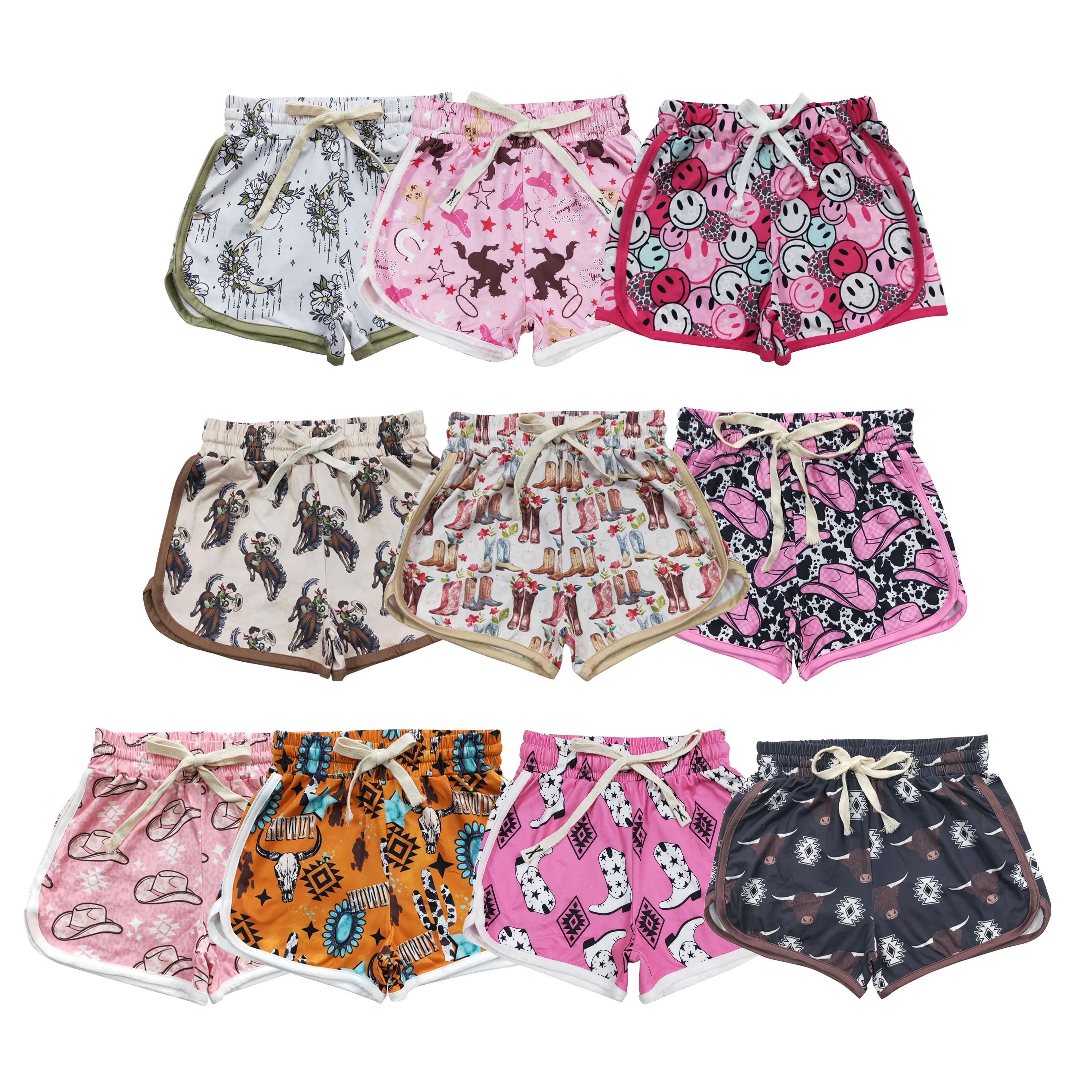 Fashionable & Comfortable Western Girls Shorts for Summer Kids Casual Pink Shorts Floral Print Pants Clothes
