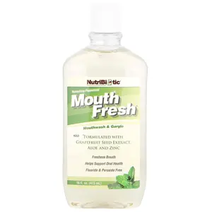 NutriBiotic Mouth Fresh®, Mouthwash & Gargle, Refreshing Peppermint, 16 fl oz (473 ml)