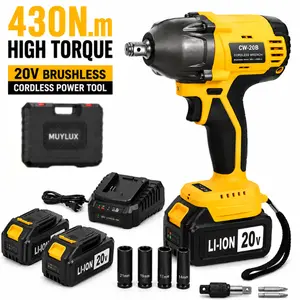 3-in-1 Cordless Brushless Impact Wrench, 20V High Torque Power Tool with Fast Charger& 2-Speed Control for Tire Removal, Auto Repair & Home DIY truck car impact gun Compact Drill Set torque  electric driver rechargeable lithium battery pack garage use