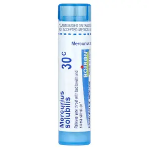 Boiron Mercurius Solubilis, 30C, Sore Throat Relief, Approx 80 Pellets