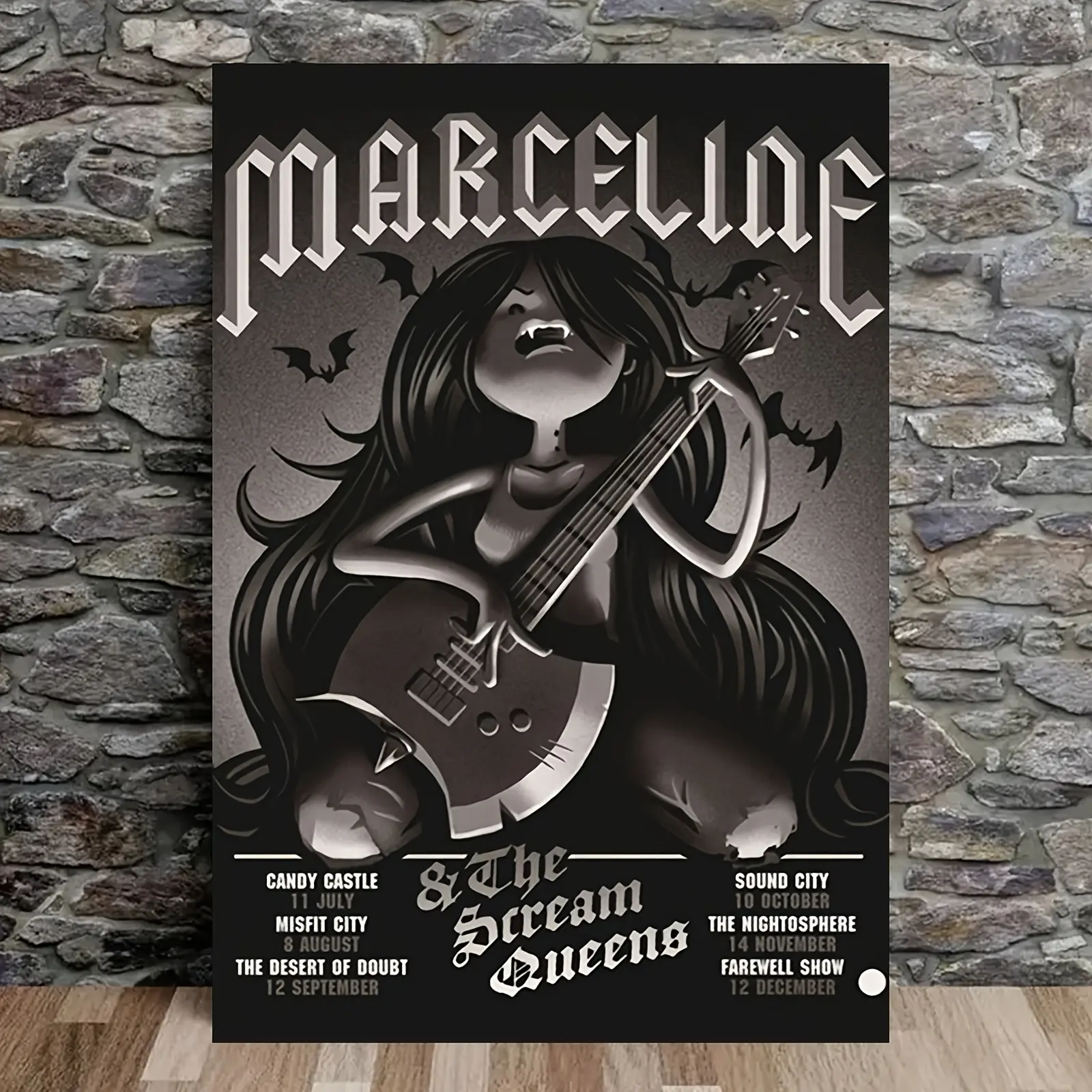 Marceline Vampire Garland Adventure Time Poster - Frameless Canvas