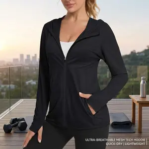 Women's Lightweight Sun Hoodies Jacket - UPF 50+ UV Protection Zip Up Long Sleeve Shirt for Outdoor Hiking Running Beach Casual Wear Breathable Comfortable