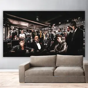 Frameless Art Poster: Painting Print Wall Art of Iconic Gangsters of All Time. Showcasing Top Mobsters Characters, Greatest Film Actors and Legends from the Movies.