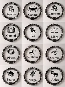 12-Piece Zodiac Bracelet Set, Couple Matching Jewelry, Perfect Gift for Him & Her, Unique Astrology Accessory