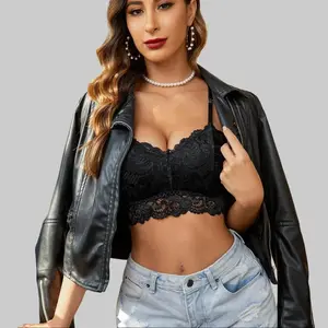 Avidlove Lace Bralettes for Women Padded Bralette Camisole Racerback Crop Top Floral Lace Bralettes V Neck