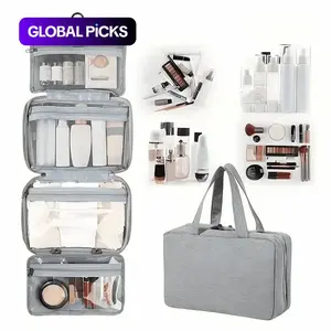 Waterproof Foldable Toiletry Bag, 1-Count Multifunctional Travel Cosmetic Organizer, Large-Capacity Portable Hanging Toiletry Bag for Business Trips, Vacations, Gym and Camping, Multifunctional Toiletry Bag #GLOBAL PICKS