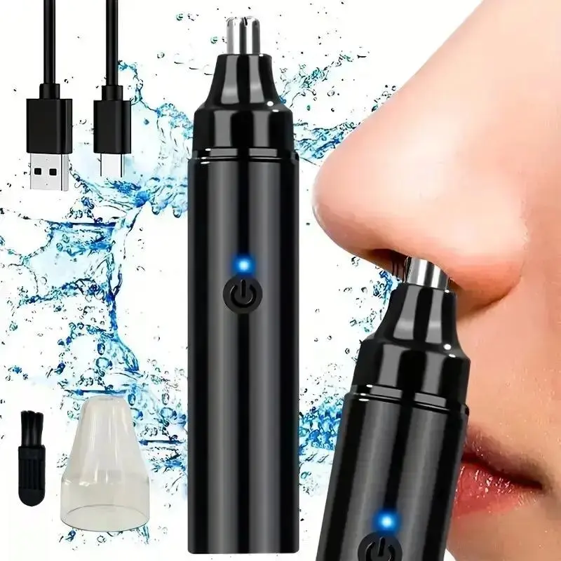 USB Rechargeable Cordless Nose Hair Trimmer, Electric Nose Hair Shaver, Beauty Personal Care Appliance for Men & Women, Hair Removal Solution