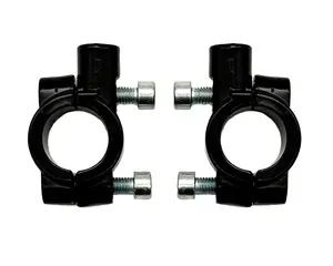 Mirror Handlebar Mounts, Set of 2, 22mm Clamp, 10x1.25mm Mount Thread, Black (Part #16120-K) Fits Any 22mm Handlebars