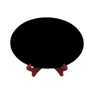 Jet Black Granite Oval Tile