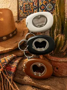 Rustic Metal Sombrero Cowboy Hat Bottle Opener Keychain, Portable Party Gift for Festive Occasions