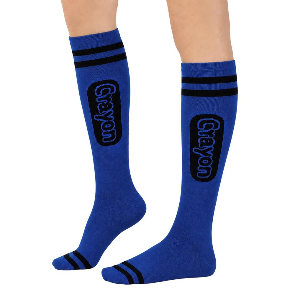 9 Pairs Colorful Knee High Socks for Teen Girls, Crayon-Inspired Striped Long Socks, Soft Stretch Knit Tube Socks, Cute Y2K Fashion Socks for School, Daily Wear, Party & Outfit Styling, Kneesocks, Casual Comfy Socks