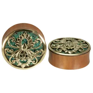 Rider Plugs - Saba Wood + Turquoise