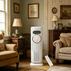 Safety No-Blade Heating & Cooling Fan with Fresh Air System, Portable for Bedroom Use