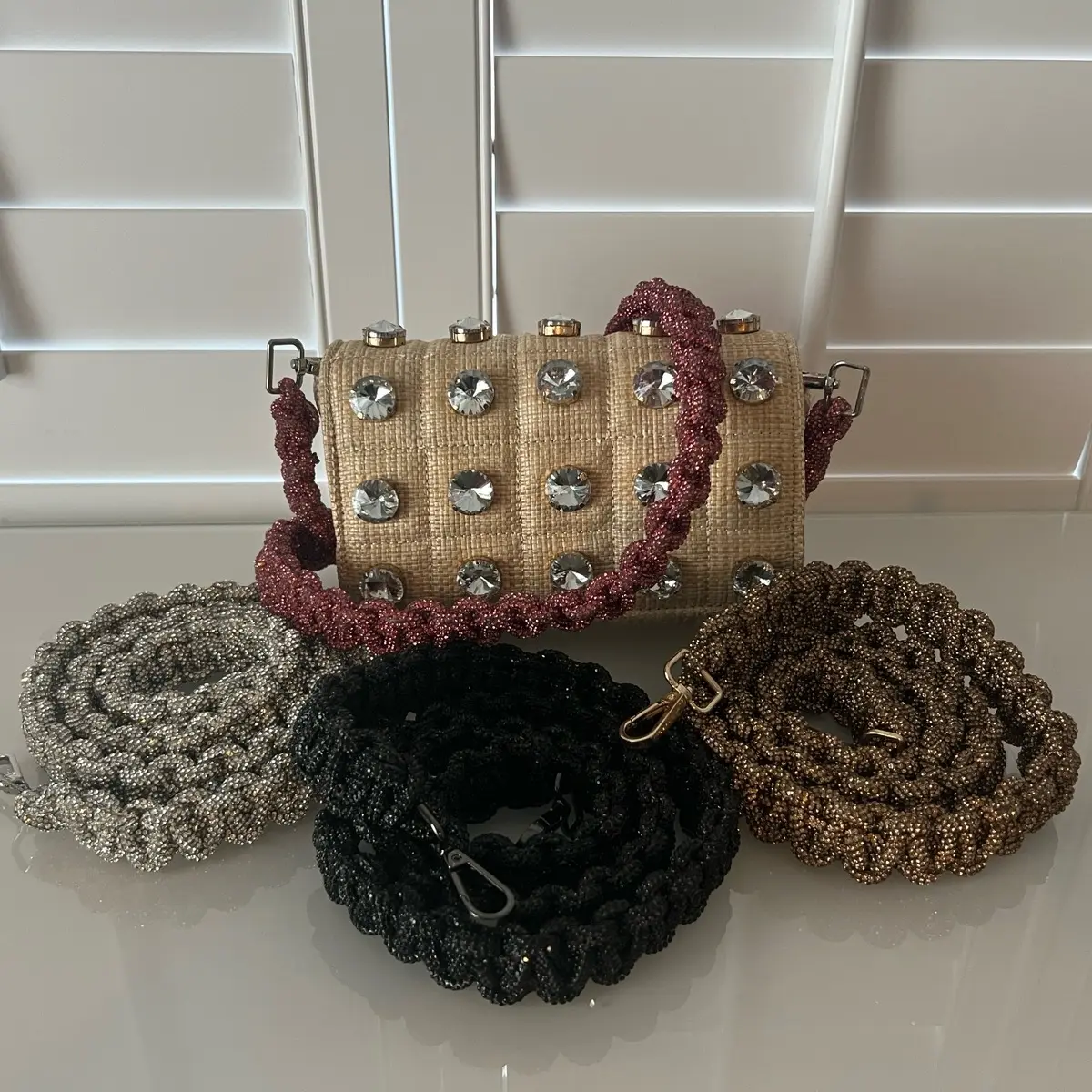 Rhinestone Purse Straps (bags NOT included)