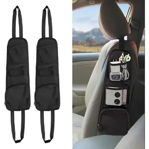 2PCS Car Seat Storage Hanging Bag, Multi-Pocket Seat Side Organizer, Multifunctional Mesh Net Pocket, Can Hold Mobile Phone, Wallet, Glasses, Suitable for Cars, SUVs, Trucks