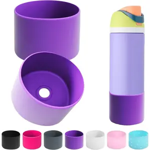 2PCS Silicone Water Bottle Boot for Owala 14/16oz 24oz 32oz 40oz,Anti-Slip Protective Sleeve Bottom Bumper Protector for FreeSip, Twist, and Flip Water Bottles