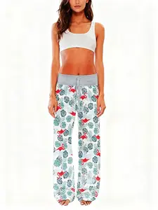 Spring/Summer/Autumn/Winter Women's New Fashion Stretch Pants Casual Pants Flamingo Printed Pants Loose Pants Comfortable Sleeper Pants S-XXL
