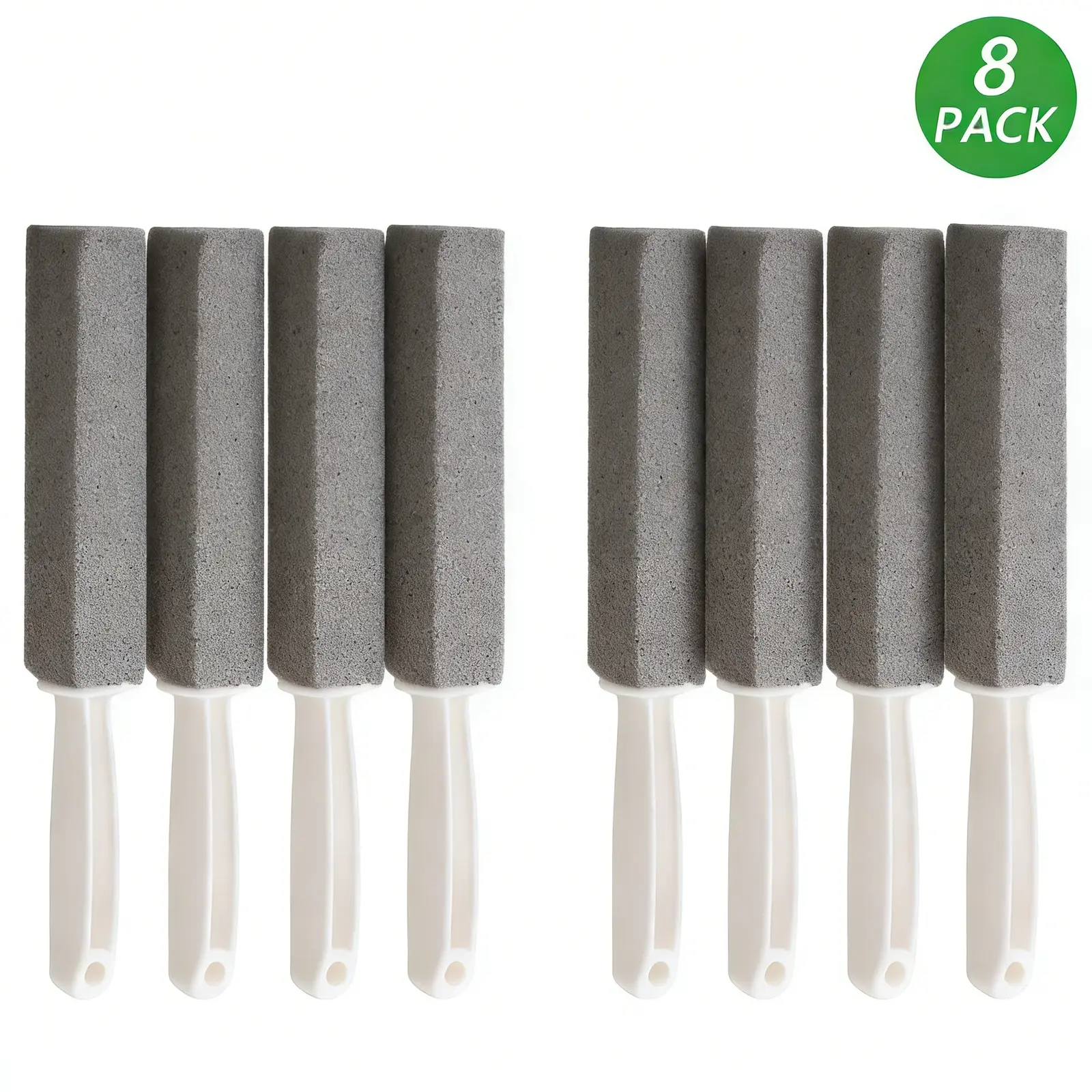 8PCS Natural Pumice Stone Eco-Friendly Cleaning Blocks with Handle - Barbecue Accessories, BBQ Tools for Grill Cleaning, Porcelain-Safe, Removes Hard Water Stains & Limescale, No Scrubbing No Mess