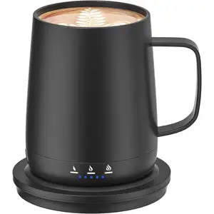 14oz Smart Self Heating Coffee Mug, Temperature Control Coffee Cup, Heated to 150°C°Insulated Coffee Cup, Rechargeable, Up to 6 Hours Battery Life, Coffee Cup Warmer, Great Gift for Coffee Enthusiasts, Gift for Dad, Mom (Black)