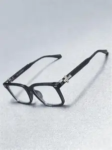 Unisex Geometric Frame Glasses, Criss Cross Design, Casual Fashion Accessory, Decorative Lens, All Seasons Wear, PC Material, Stylish Glasses