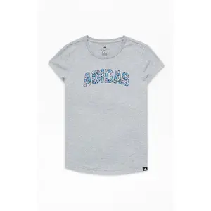 adidas Kids Essential Heather Gray Floral T-Shirt - Multicolor
