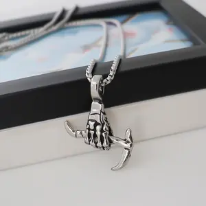 New stainless steel lanyard niche creative digger pendant street hipster punk style necklace