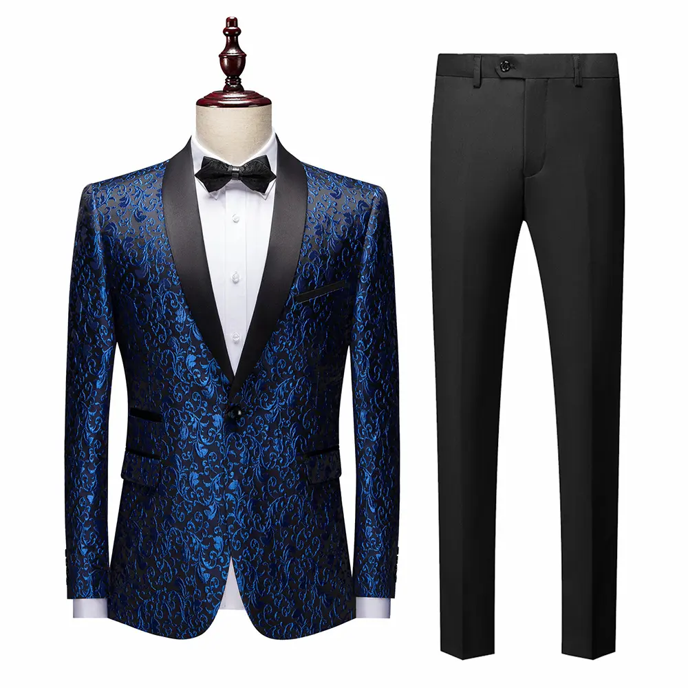 Jacquard Blue(tops+pants+bow tie)