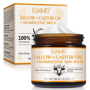 ELAIMEI Shea Butter & Castor Oil & Frankincense Cream 60g Deep Moisturizing Repairing Penetrates deep into skin layers to lock in moisture, effectively relieving dryness and leaving skin soft, smooth, and deeply hydrated.