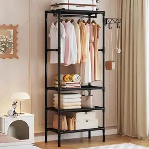 This portable wardrobe, Portable clothes closet, saves space and is easy to assemble. It is suitable for scenarios such as bedrooms, living rooms, apartments. It has a durable structure and can be used for daily storage