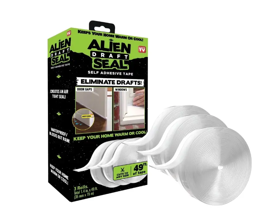 Alien Seal Transparent Weather Stripping Insulation Tape for Drafts - 3 Pack