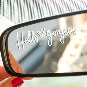 2D stickers flat 2D stickers hello gorgeous mirror decals, motorcycle personalized stickers car rearview mirror decals, miniature car stickers wall decals, Car decorative sticker