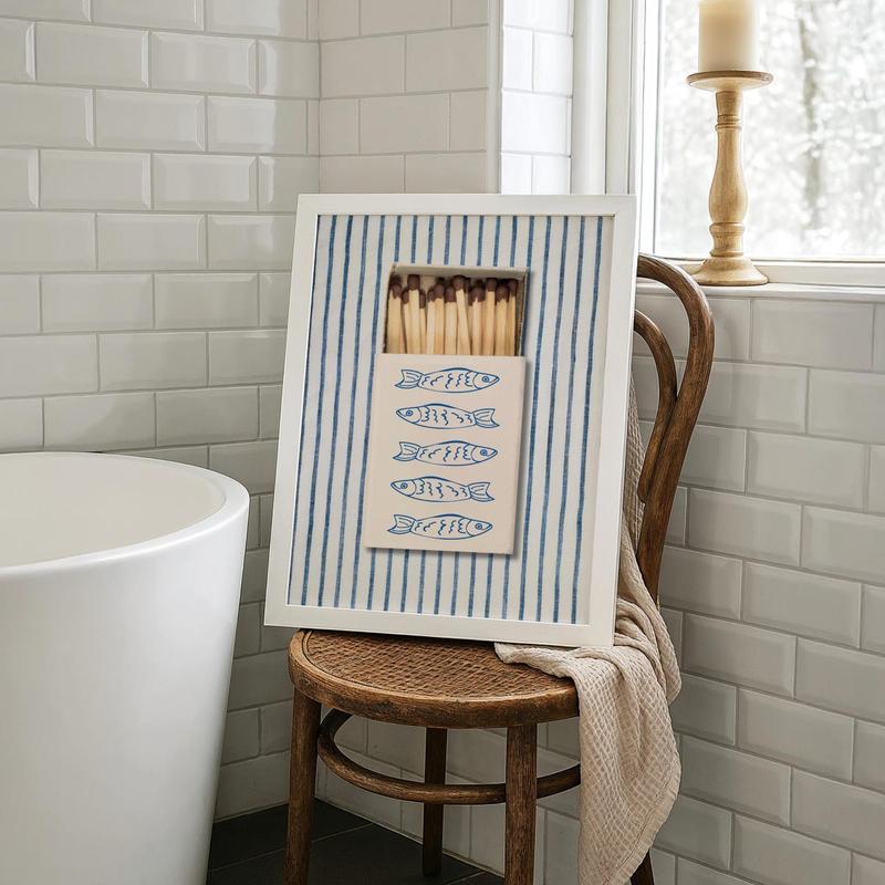 Sardine Matchbox Wall Art - Digital Print, Coastal Decor  Poster Unframed - 5 size, 8x12  to 27x40