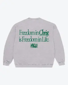 FREEDOM IN CHRIST CREW (ASH GREY) Unisex Pullover Sweatshirt for Men and Women