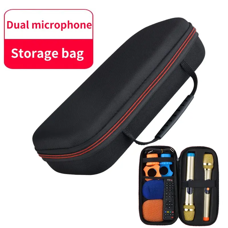 1 computer accessory storage bag, compact sponge microphone bag, storage hard drive, Electronic audio equipment, headphone accessories, Earphone Storage Bag, household small tools, suitable for office, home, room, car travel and other storage methods