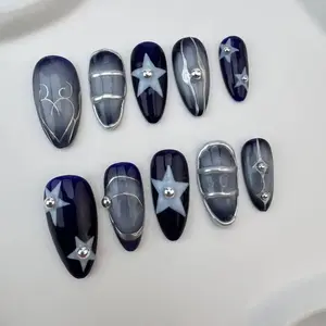 Terra Nails – custom press on nails/party press on nails/Flakes for nails/wedding nails gift/Japanese nails/Long nails/Almond nails