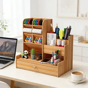 File Storage Rack, Pen Holder, Document Organizer, Marker Storage, Brush Storage, Office File Box, Large Capacity Stylish Desktop Pen Stand, Desk Accessories, Work Organizer, Multi Grids Organizer, Desk Organizer Tidy