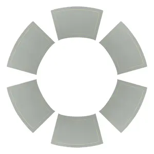REGALWOVEN Round Table Placemats, Set of 6 Wedge Faux Leather Placemats Heat Resistant Round Table Mats, Wipe Clean 20x12 inch Grey