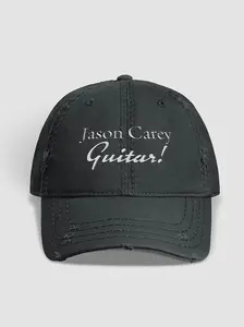 Jason Carey Guitar Distressed Dad Cap