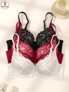 Women's Solid Color Push Up Padded Bra, Comfortable Breathable Lingerie Top for Daily Wear, Padded Everyday Bras, Women's Lingerie for All Seasons