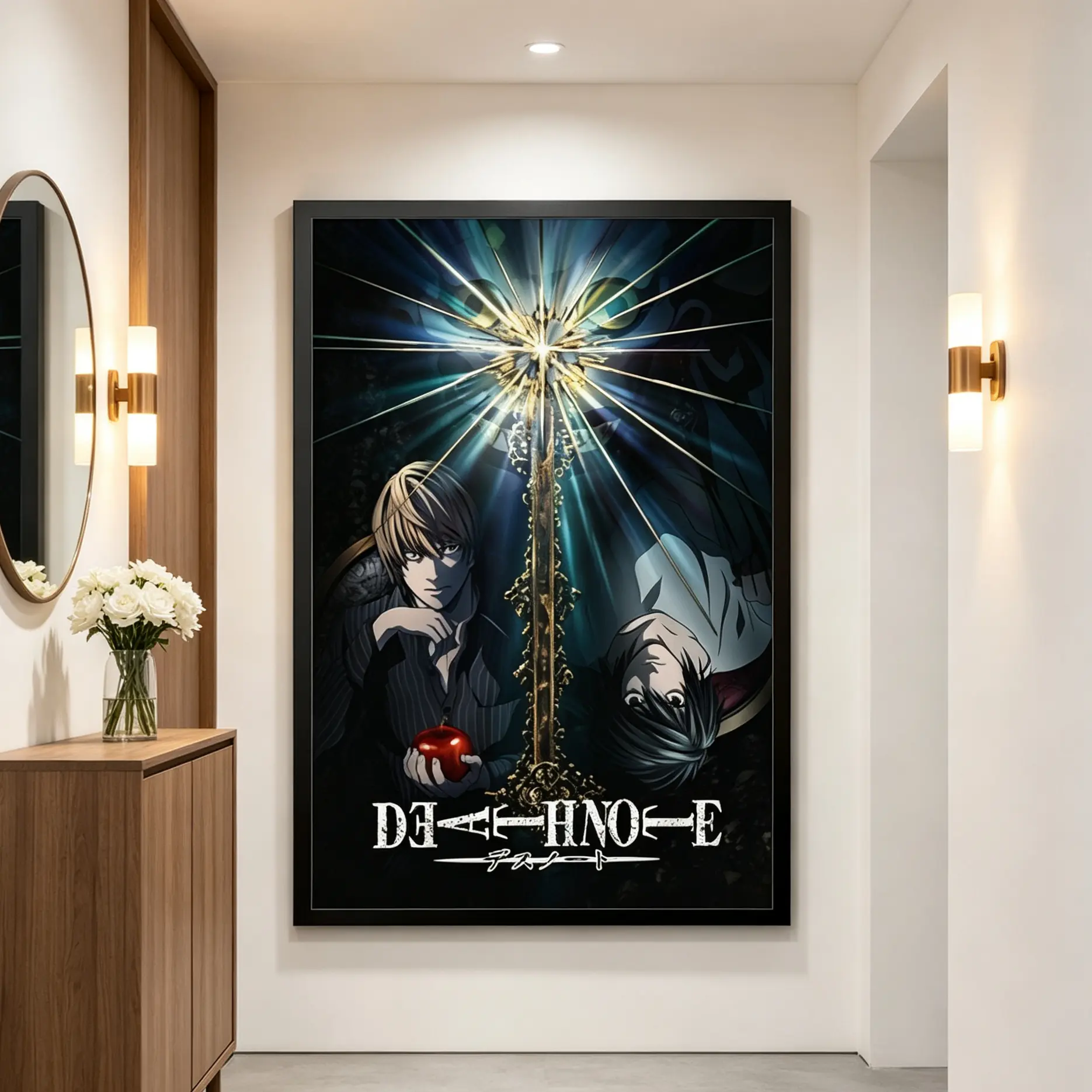 Anime decorative poster Death Note, suitable for bedrooms, offices, living rooms, boys' rooms, wall decor.
