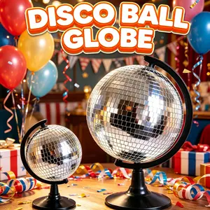 Disco Ball Globe Ornament, Creative Reflective Desktop Decor, Atmosphere Gift, Unique Tabletop Decoration, Perfect for Any Occasion
