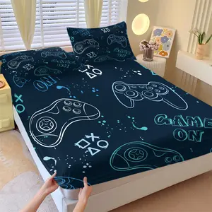 3Pcs Gamer Controller Fitted Sheet Set | Non-Slip Secure Fit | For All Ages | Great Gift for Gamers