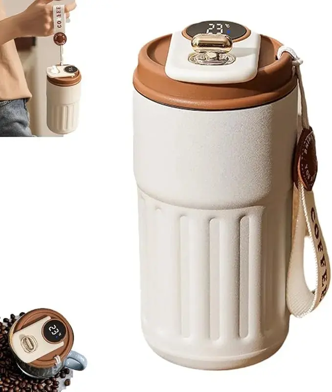 Stainless steel insulated cup - Vacuum insulation, leak-proof lid and wristband, stylish design, suitable for both hot and cold drinks