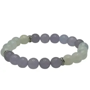 White Opal and Purple Jade Bracelet - Spiritual Awakenings - Elegant Design