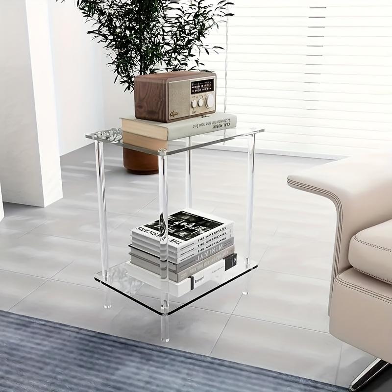 ADISEN transparent simplicity Nightstands Transparent ,storage frame Acrylic Narrow Side Table for Small Spaces, Acrylic Drink Table for Small Spaces, 12.99"×10.63"×1.18 inch,for Living Room, Round, Clear Skinny Nigh ADISEN transparent simplicity Nightstands Transparent ,storage frame Acrylic Narrow Side Table for Small Spaces, Acrylic Drink Table for Small Spaces, 12.99"×10.63"×1.18 inch,for Living Room, Round, Clear Skinny Nigh