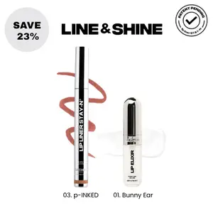 sacheu Line & Shine - Lip Liner STAY-N & Lip Glaze Elixir Duo, Nourishing Hyaluronic Acid Lipliner and Gloss, Long-Wear Makeup