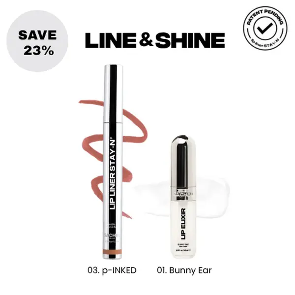 sacheu Line & Shine | Lip Liner STAY-N + Lip Gloss Duo | Everyday Liner & Gloss Lip Set