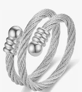Stainless Steel Cable Wire Wrap Adjustable Size Ring